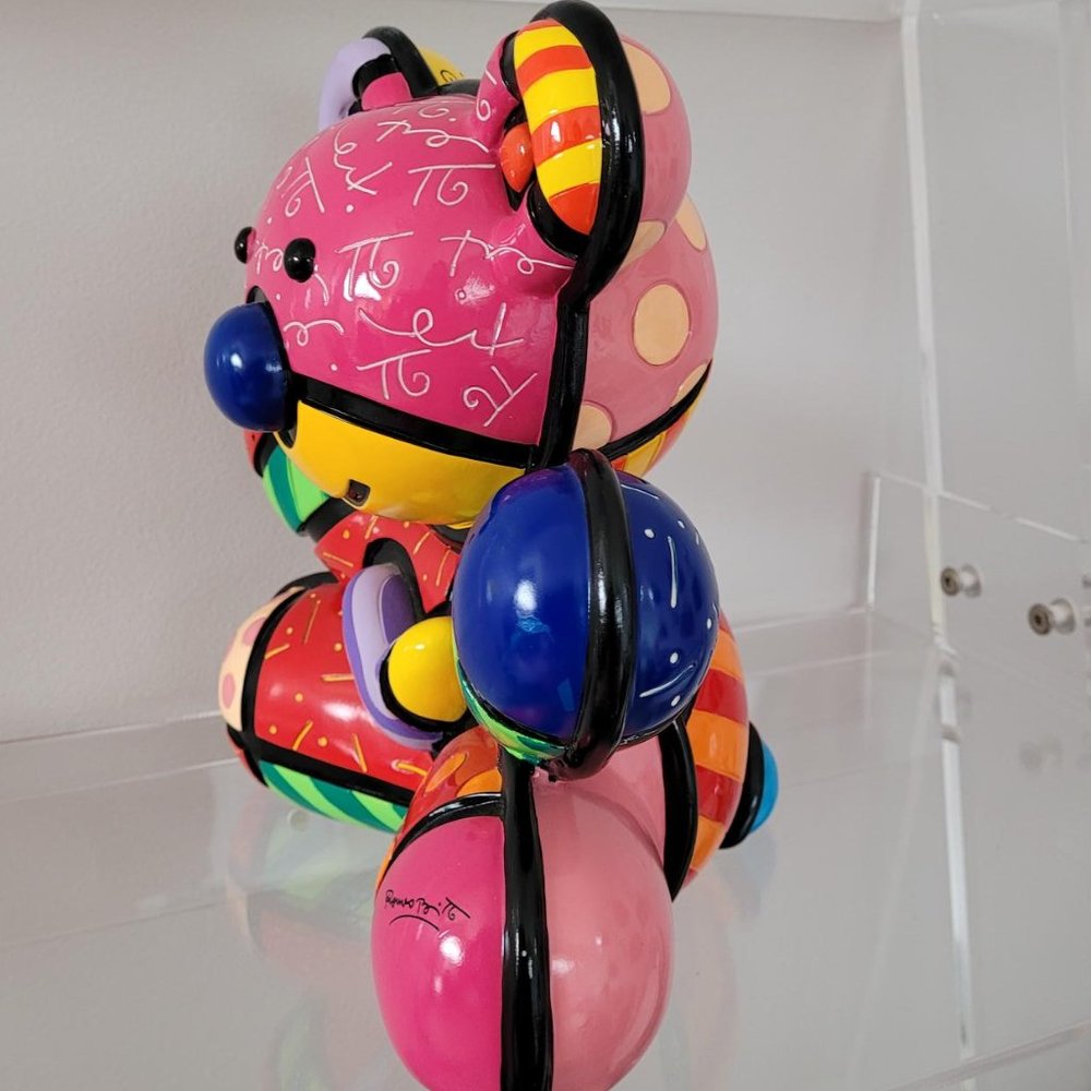 SOLD - XL 10"H Piggy Bank ROMERO BRITTO 'Hope Bear' Retired and Rare - Picture 6 of 16